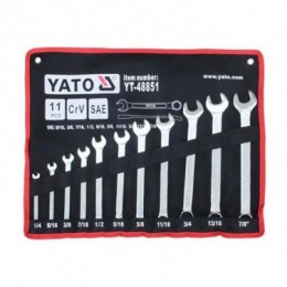 Bộ cờ lê vòng miệng hệ inch 11 chi tiết Yato YT-48851